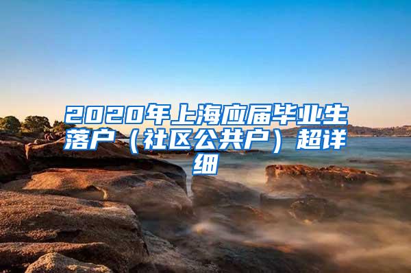 2020年上海应届毕业生落户（社区公共户）超详细