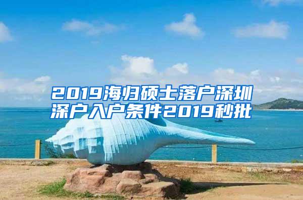 2019海归硕士落户深圳深户入户条件2019秒批