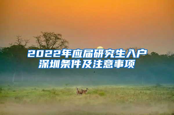 2022年应届研究生入户深圳条件及注意事项