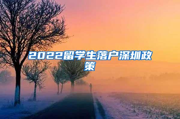 2022留学生落户深圳政策