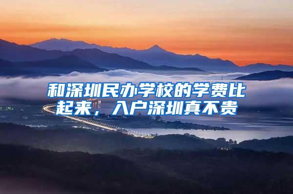 和深圳民办学校的学费比起来，入户深圳真不贵