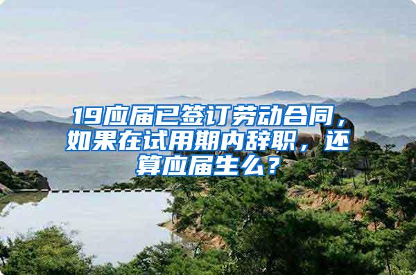 19应届已签订劳动合同，如果在试用期内辞职，还算应届生么？