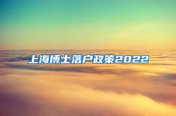 上海博士落户政策2022