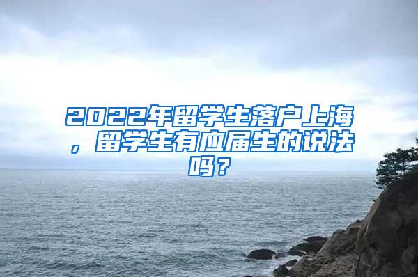 2022年留学生落户上海，留学生有应届生的说法吗？