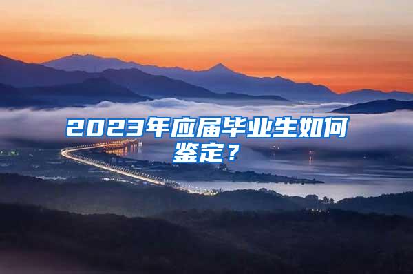 2023年应届毕业生如何鉴定？