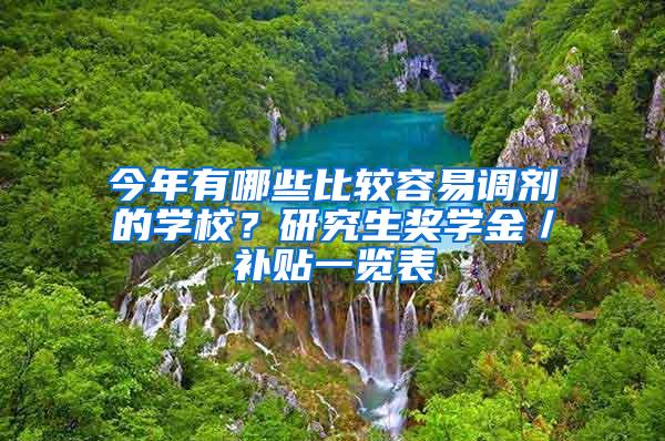 今年有哪些比较容易调剂的学校？研究生奖学金／补贴一览表