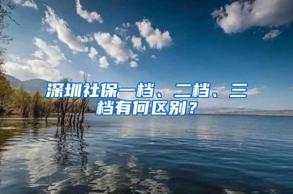 深圳社保一档、二档、三档有何区别？