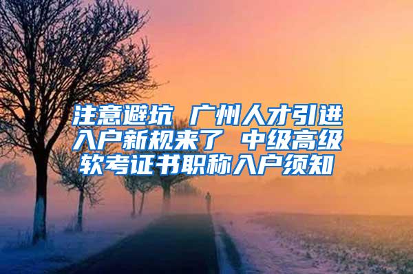 注意避坑 广州人才引进入户新规来了 中级高级软考证书职称入户须知