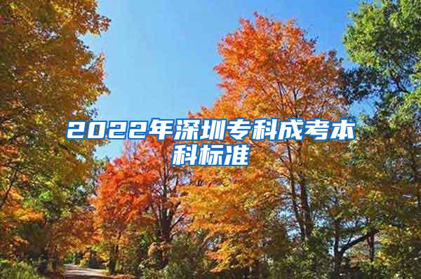 2022年深圳专科成考本科标准