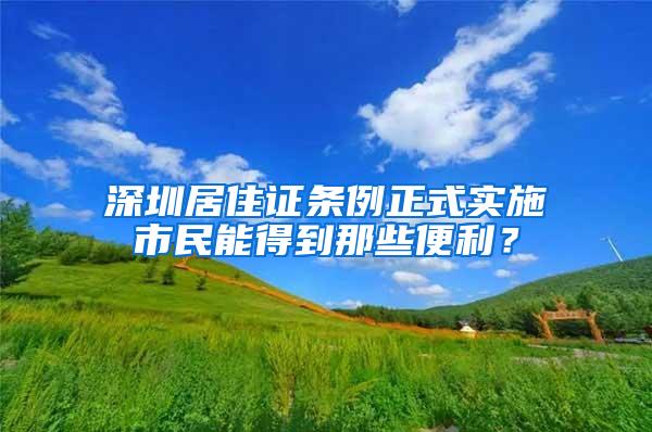 深圳居住证条例正式实施市民能得到那些便利？