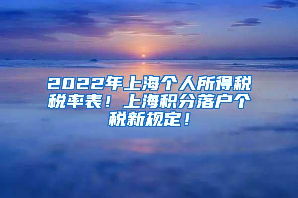 2022年上海个人所得税税率表！上海积分落户个税新规定！