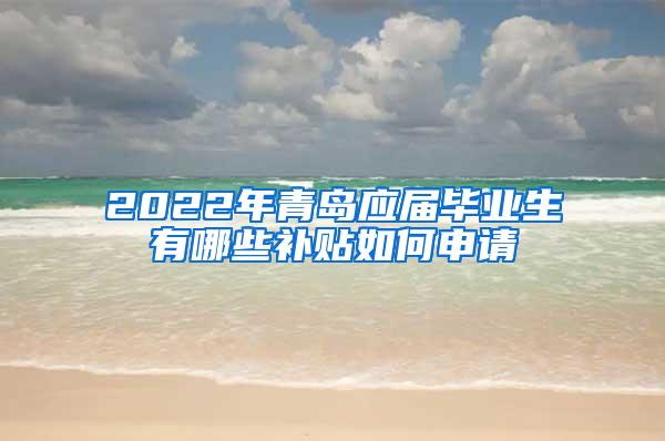 2022年青岛应届毕业生有哪些补贴如何申请