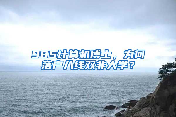 985计算机博士，为何落户八线双非大学？