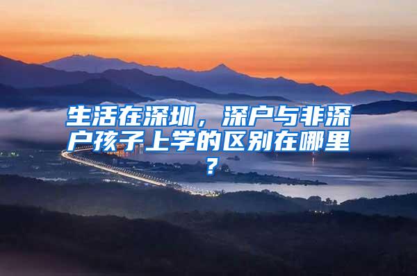 生活在深圳，深户与非深户孩子上学的区别在哪里？