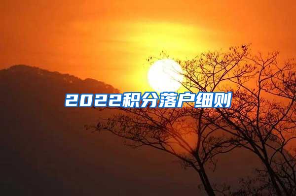 2022积分落户细则