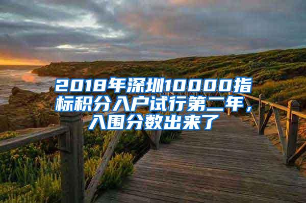 2018年深圳10000指标积分入户试行第二年，入围分数出来了