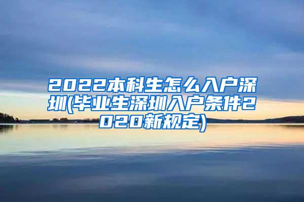 2022本科生怎么入户深圳(毕业生深圳入户条件2020新规定)