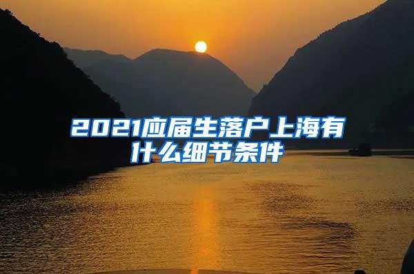 2021应届生落户上海有什么细节条件