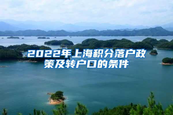 2022年上海积分落户政策及转户口的条件