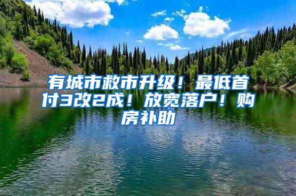 有城市救市升级！最低首付3改2成！放宽落户！购房补助