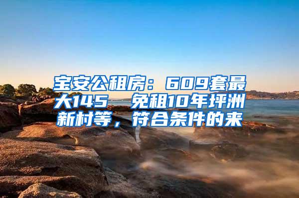 宝安公租房：609套最大145㎡ 免租10年坪洲新村等，符合条件的来