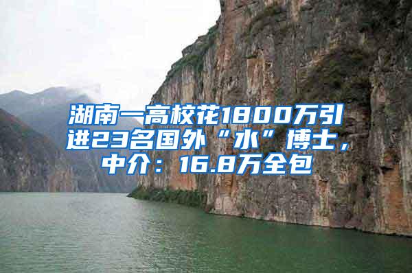 湖南一高校花1800万引进23名国外“水”博士，中介：16.8万全包