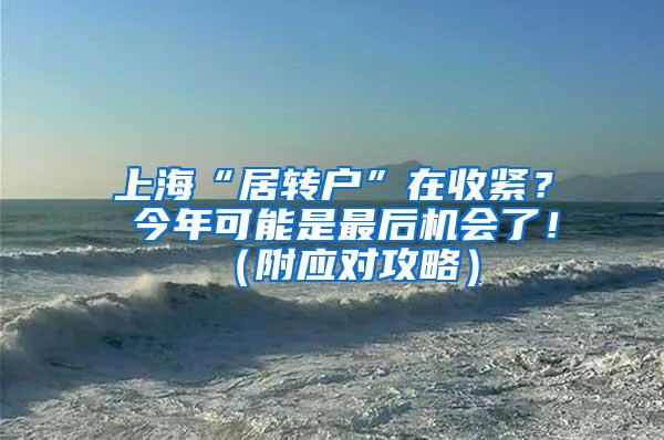 上海“居转户”在收紧？ 今年可能是最后机会了！（附应对攻略）