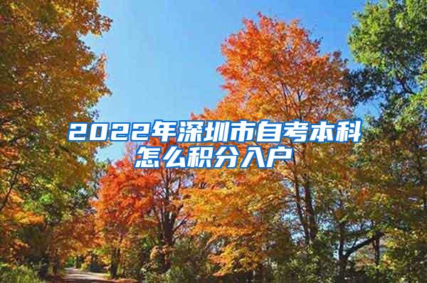 2022年深圳市自考本科怎么积分入户