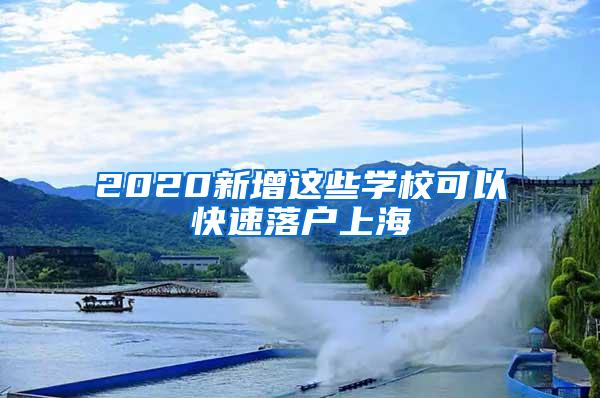 2020新增这些学校可以快速落户上海