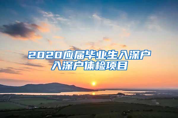 2020应届毕业生入深户入深户体检项目