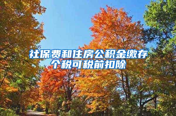 社保费和住房公积金缴存个税可税前扣除