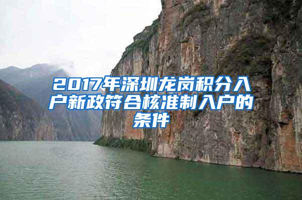 2017年深圳龙岗积分入户新政符合核准制入户的条件