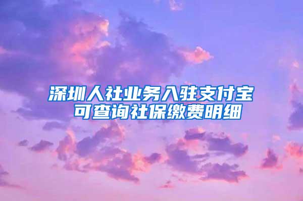 深圳人社业务入驻支付宝 可查询社保缴费明细