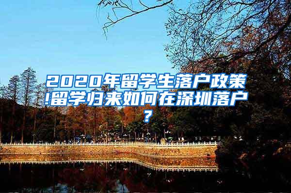 2020年留学生落户政策!留学归来如何在深圳落户？