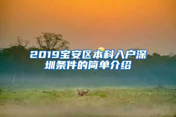 2019宝安区本科入户深圳条件的简单介绍