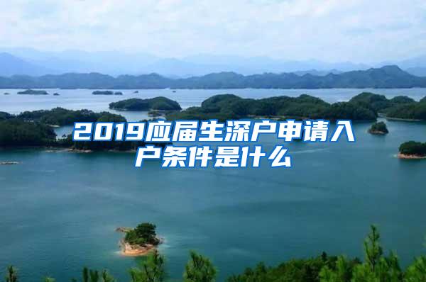 2019应届生深户申请入户条件是什么