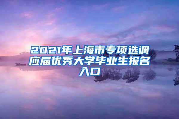 2021年上海市专项选调应届优秀大学毕业生报名入口