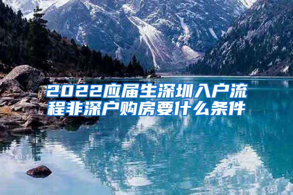 2022应届生深圳入户流程非深户购房要什么条件