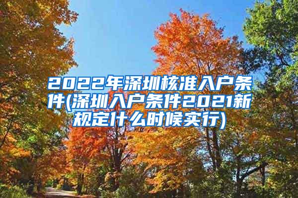 2022年深圳核准入户条件(深圳入户条件2021新规定什么时候实行)