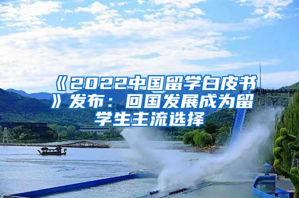 《2022中国留学白皮书》发布：回国发展成为留学生主流选择