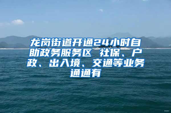 龙岗街道开通24小时自助政务服务区 社保、户政、出入境、交通等业务通通有