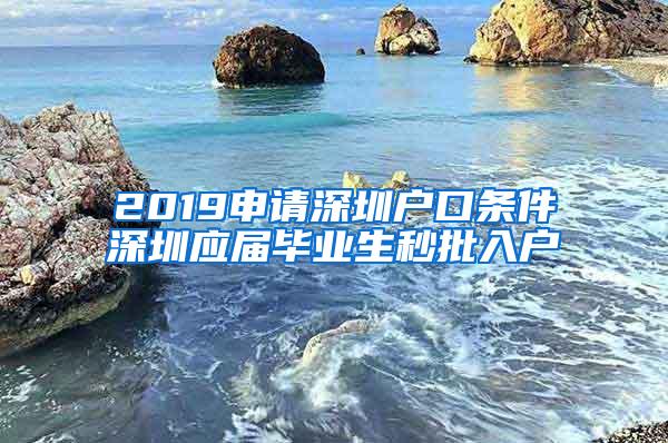 2019申请深圳户口条件深圳应届毕业生秒批入户