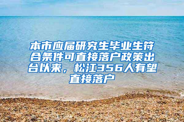 本市应届研究生毕业生符合条件可直接落户政策出台以来，松江356人有望直接落户