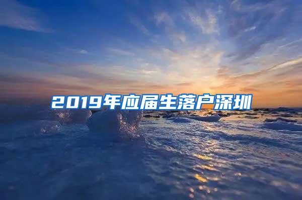 2019年应届生落户深圳