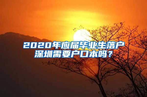 2020年应届毕业生落户深圳需要户口本吗？