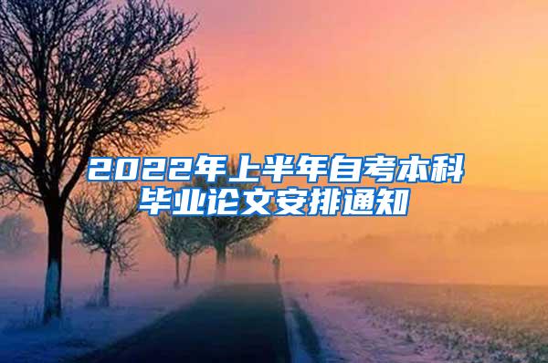 2022年上半年自考本科毕业论文安排通知