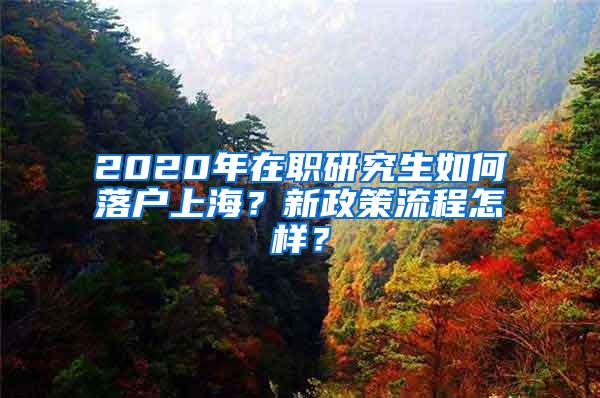 2020年在职研究生如何落户上海？新政策流程怎样？