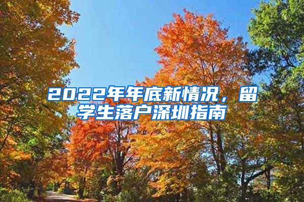 2022年年底新情况，留学生落户深圳指南