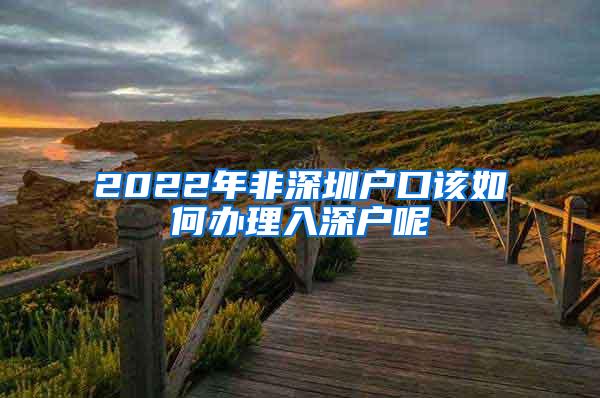 2022年非深圳户口该如何办理入深户呢