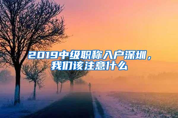 2019中级职称入户深圳，我们该注意什么